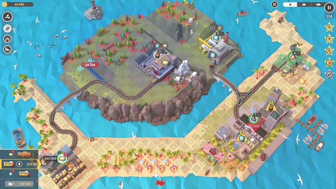 Train Valley 2 DLC (Workshop Gems. Emerald) Level 1:Tropical and Industrial Island