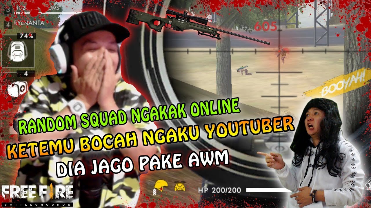 KETEMU BOCIL MENGAKU YOUTUBER JAGO AWM AUTO BOOYAH RANDOM RANGKED SQUAD - Garena Fire Fire