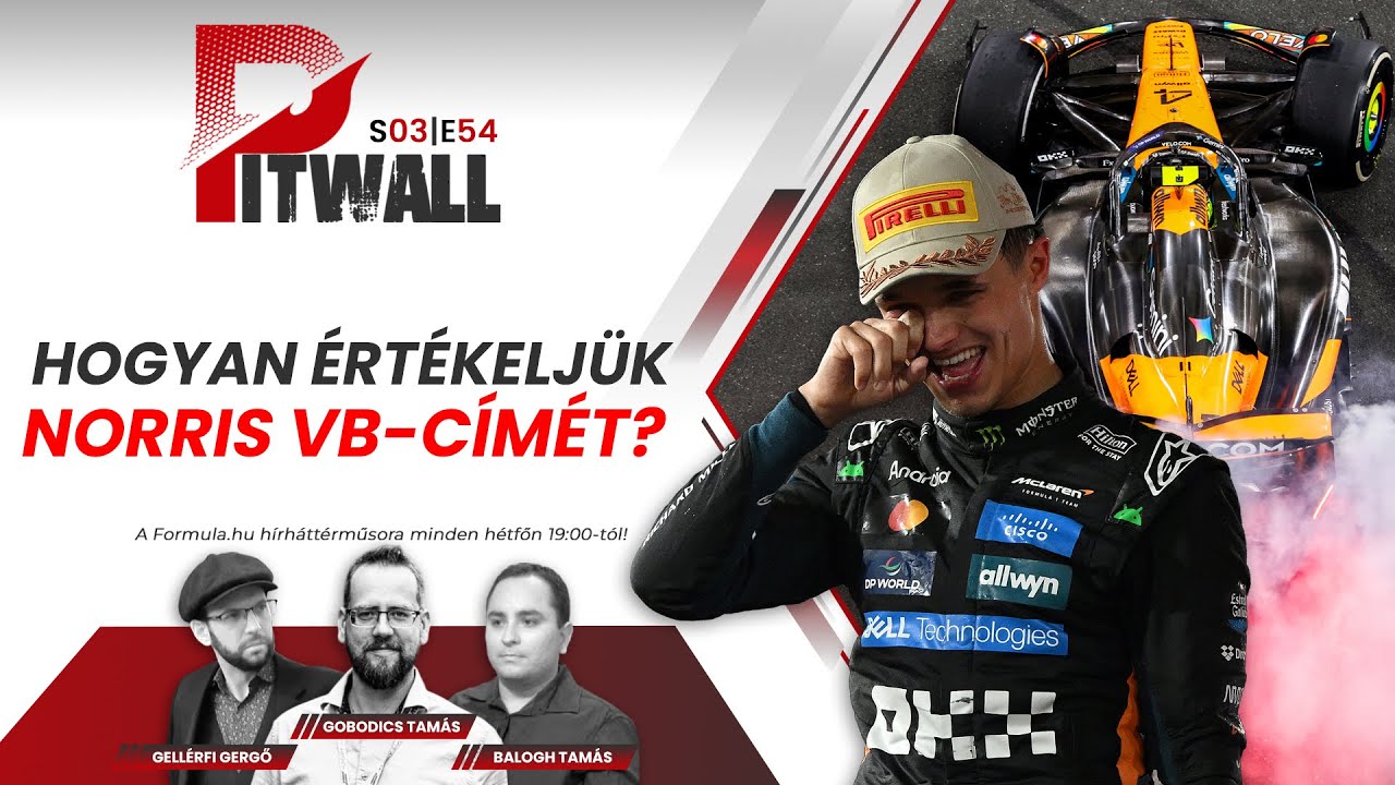 Pitwall: Hogyan &eacute;rt&eacute;kelhető Norris vb-c&iacute;me? (S03E54)