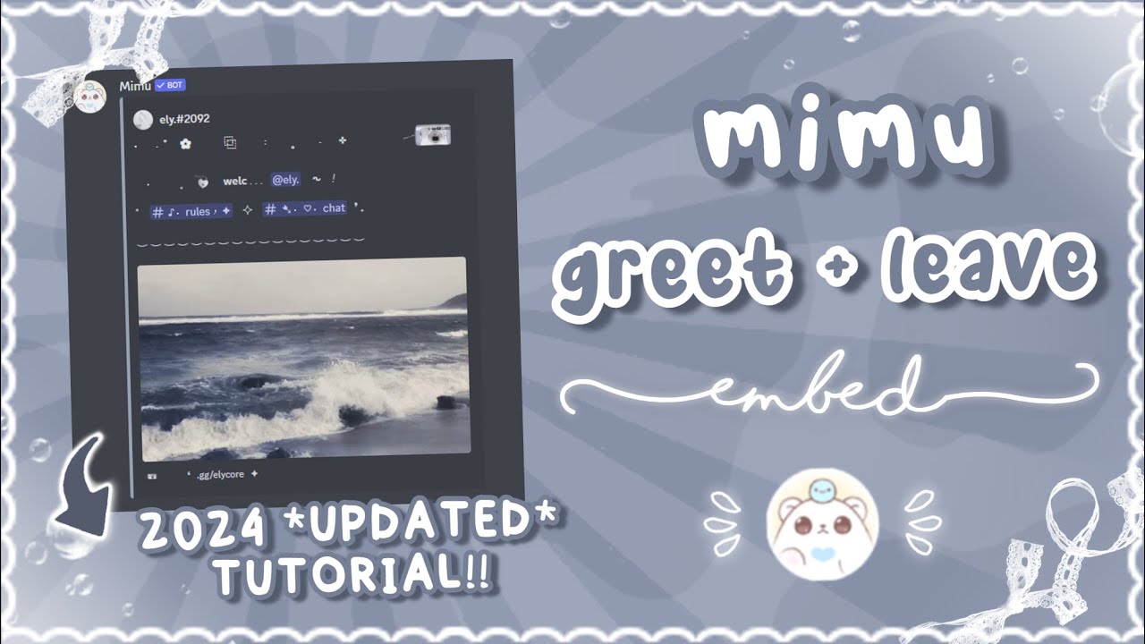 how to make a welcome message with mimu | MOBILE + PC | slash commands 、ely. &deg;｡˚☁