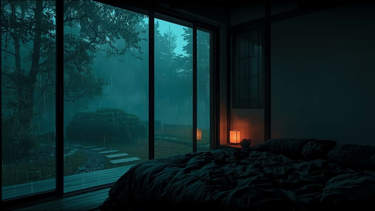 Quiet Bedroom Rain & Thunder Sounds | Calming Atmosphere for Sleep and Relaxation