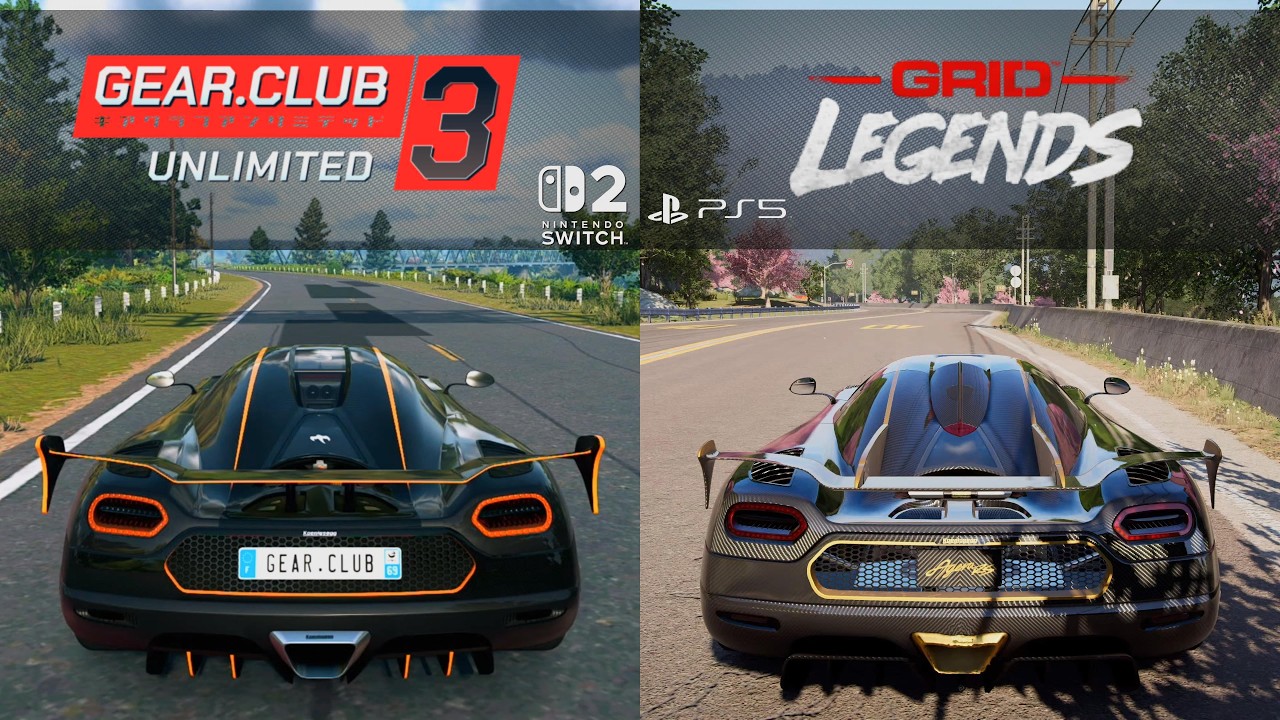 Gear Club Unlimited 3 Vs Grid Legends Comparison Side by side - Graphics & Sounds [PS5/SW2]