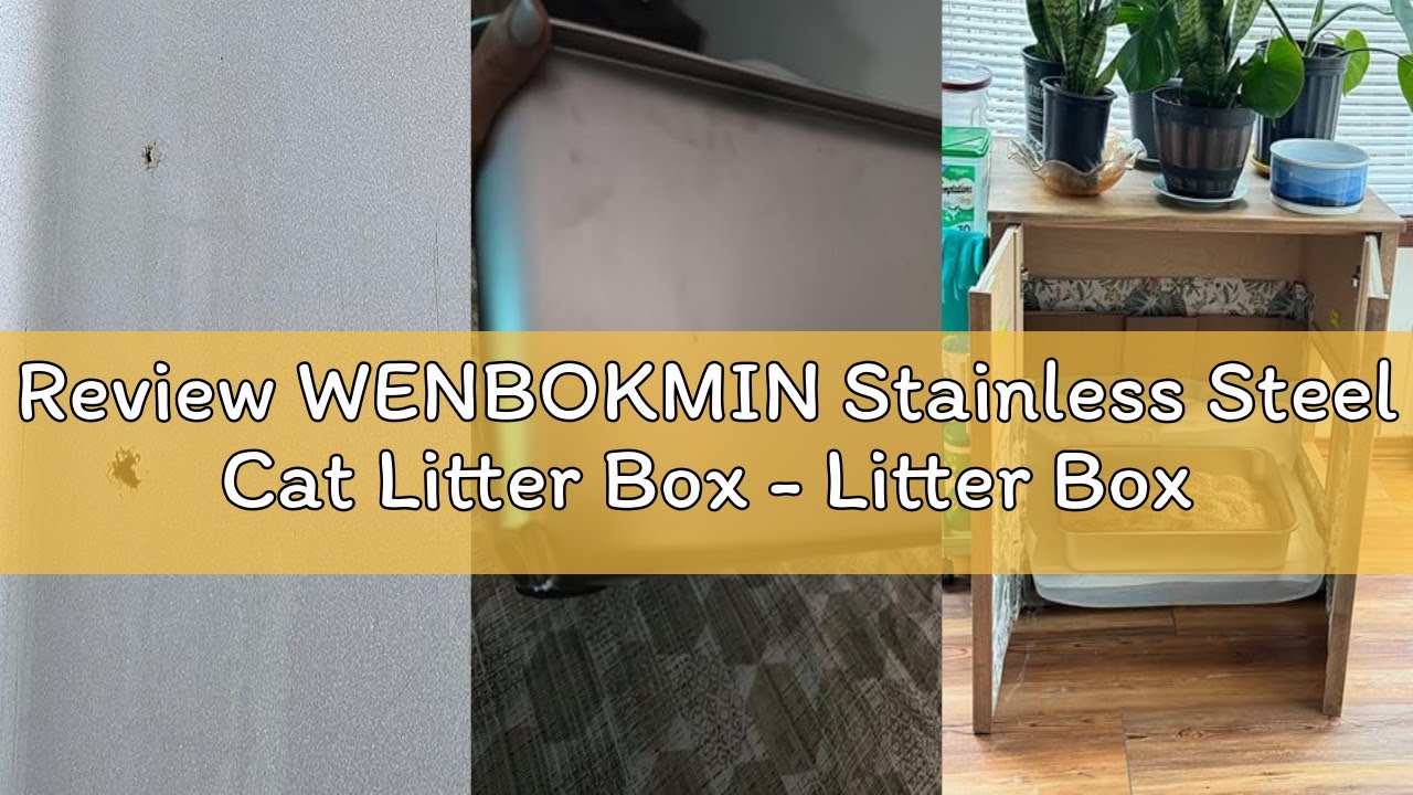 Review WENBOKMIN Stainless Steel Cat Litter Box - Litter Box for Cats - Easy to Clean, Never Absorbs