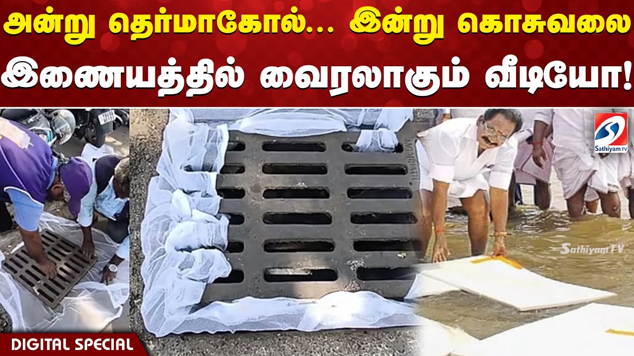 அன்று தெர்மாகோல்... இன்று கொசுவலை... இணையத்தில் வைரலாகும் வீடியோ !!