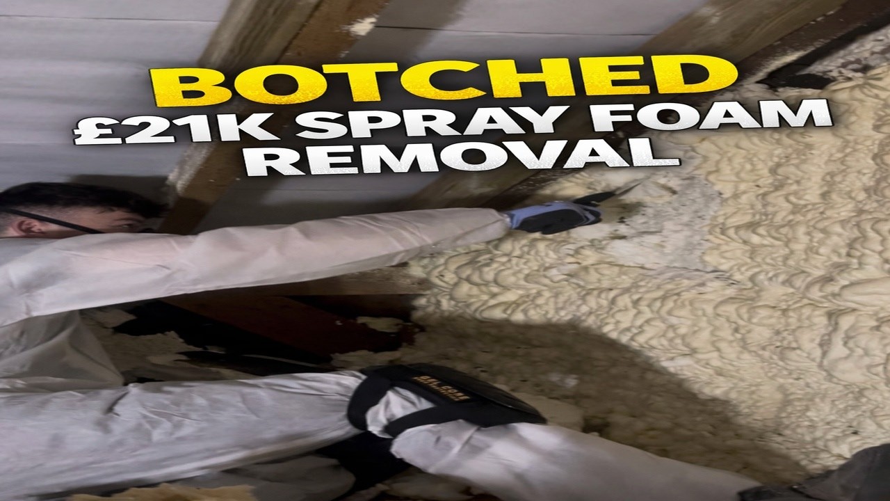 Spray Foam removal fix after a botched attempt leaving customer out of pocket