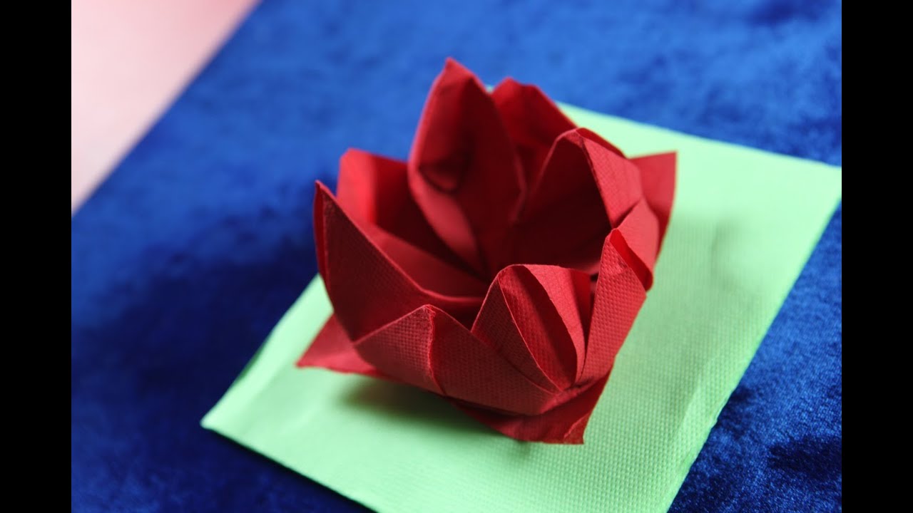 Origami Napkin Flower Fiore Rose Ninfea