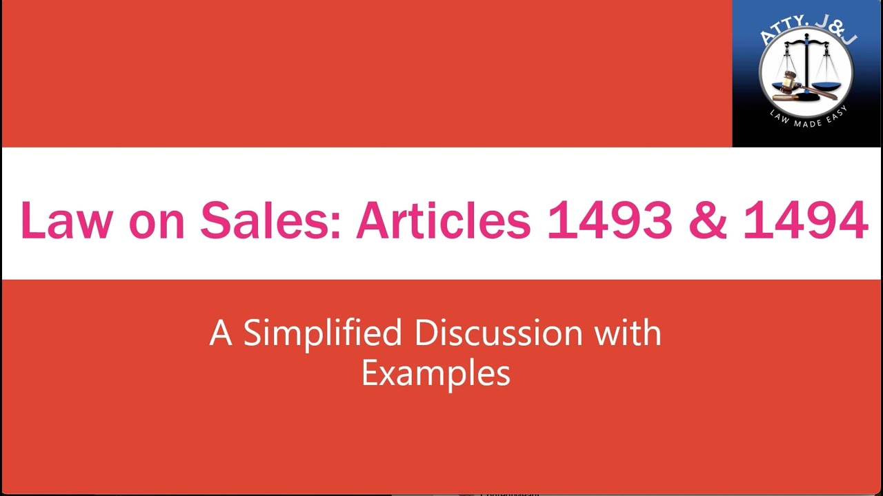 Sales. Article 1493-1494.
