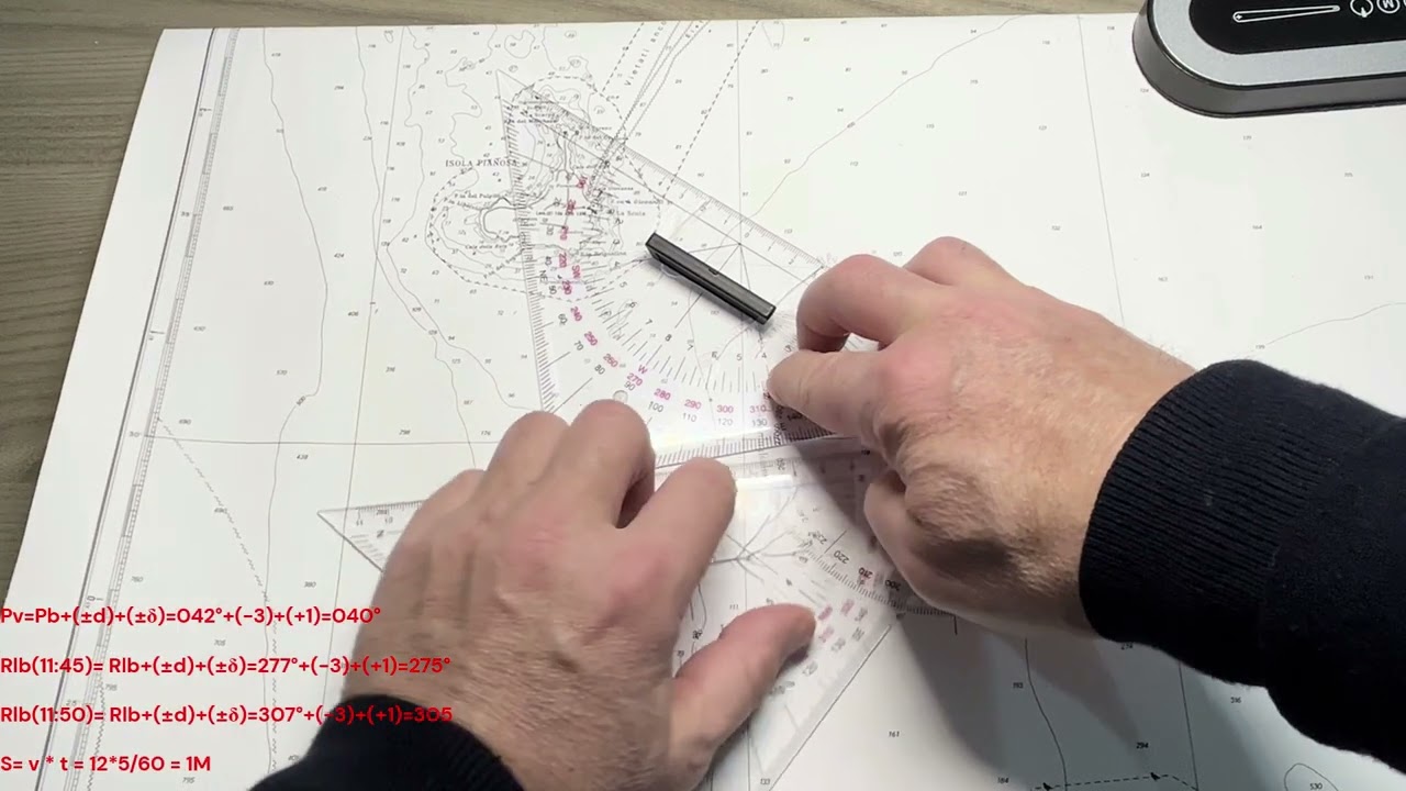 Patente Nautica ep. 66 - Carteggio Oltre Mappa 5D - Navigazione Costiera (Esercizio 66 - 5.3.2-7)