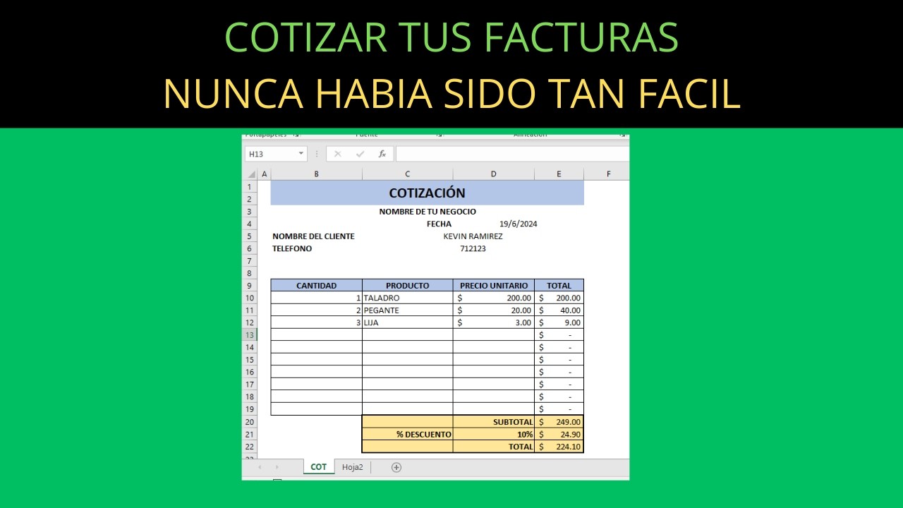 🤑 Como Hacer una Cotizaci&oacute;n Para Mi negocio con Excel | ACTUALIZADO 2026