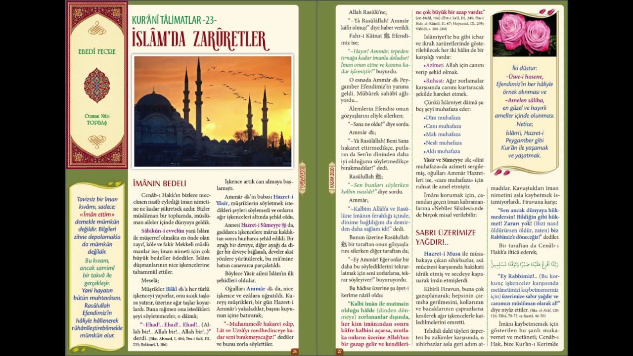 SESLİ DERGİ-İSL&Acirc;M'DA ZAR&Ucirc;RETLER