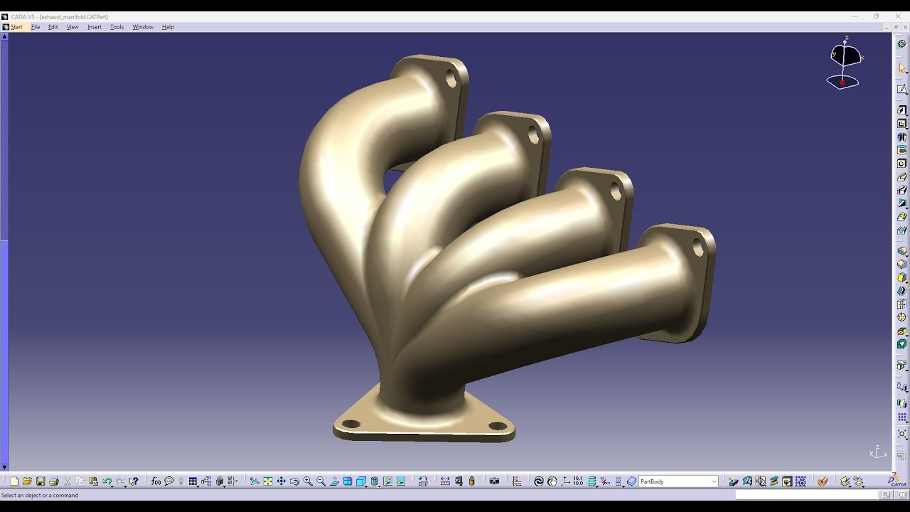 CATIA V5 tutorial Exhaust manifold