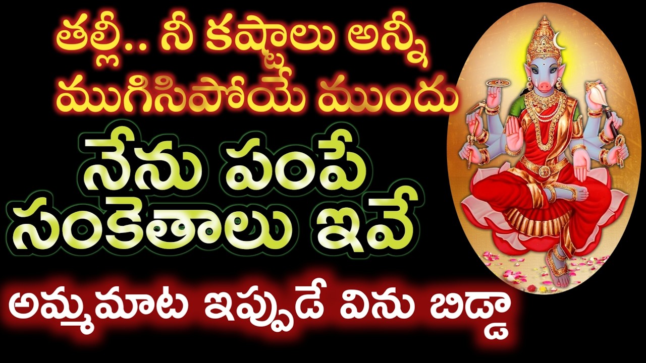 నీకష్టాలు అన్నీ ముగిసిపోయే ముందు ఈ సంకెతాలు పంపిస్తాను బిడ్డా విను ;varahidevi vaakku |lifechange