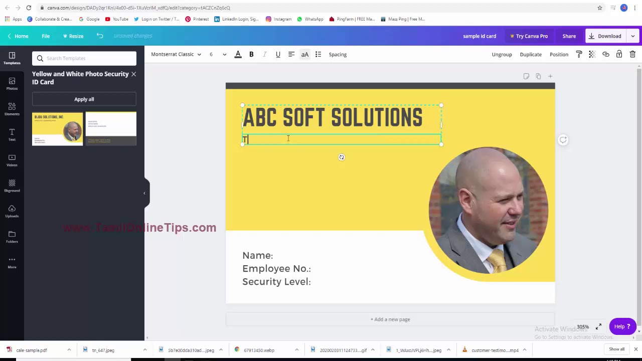 Canva Tutorials In Tamil | How To Design Id Card For Free