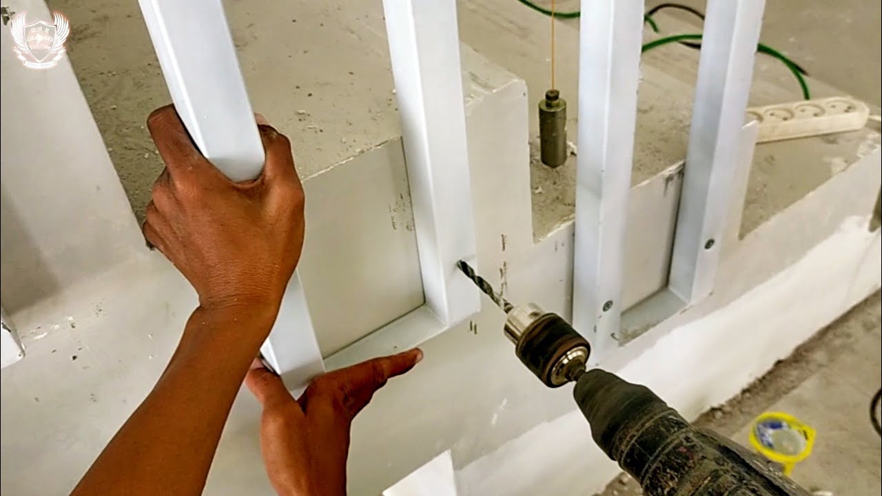 Cara Memasang Tiang Reling Tangga Dari Samping // Reling Tangga Besi