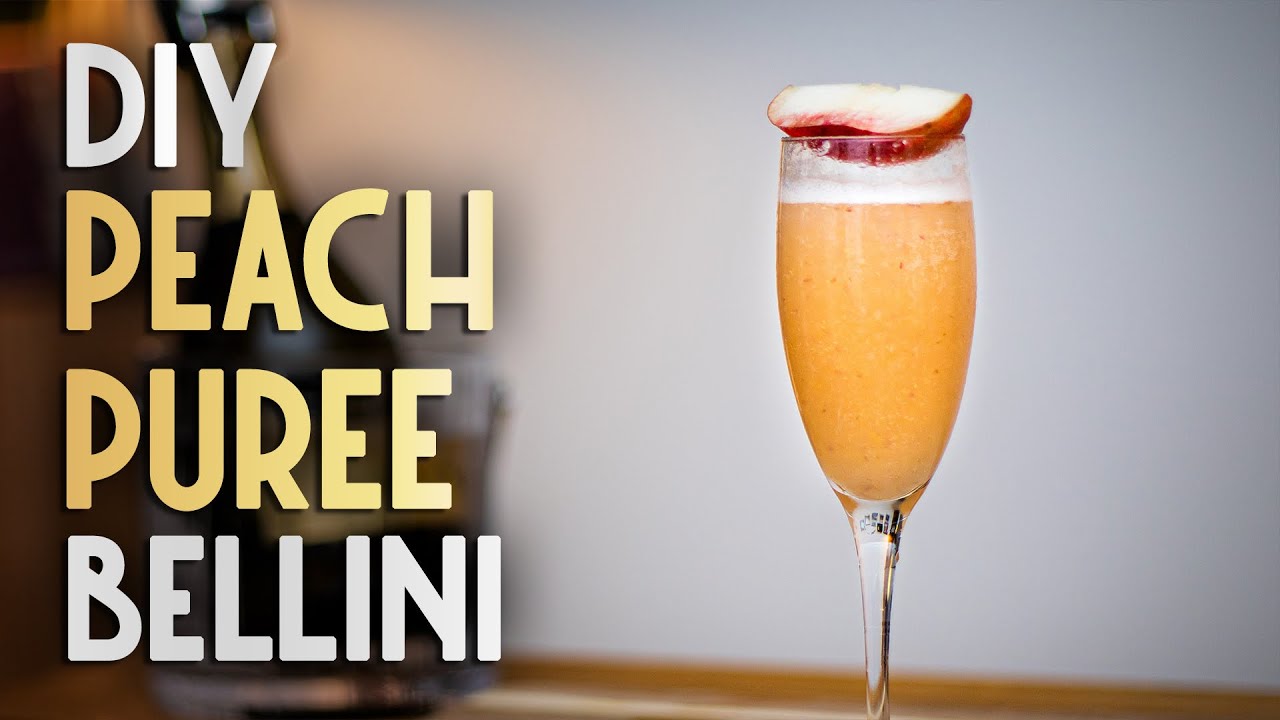 Bellini Cocktail with Homemade Peach Puree