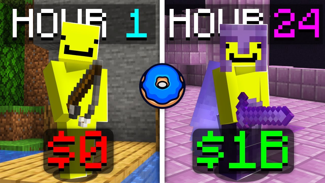 Сколько ДЕНЕГ я могу заработать за 24 ЧАСА на Donut SMP?