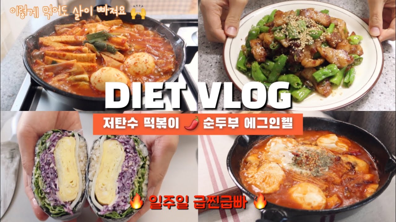 Diet Vlog) 급찐급빠 성공🔥 다이어트 떡볶이, 순두부 에그인헬 ㅣ살빠지는 다이어트 식단ㅣ다이어트브이로그ㅣ#다이어트레시피 #저탄수다이어트 #순두부다이어트 #저탄수떡볶이