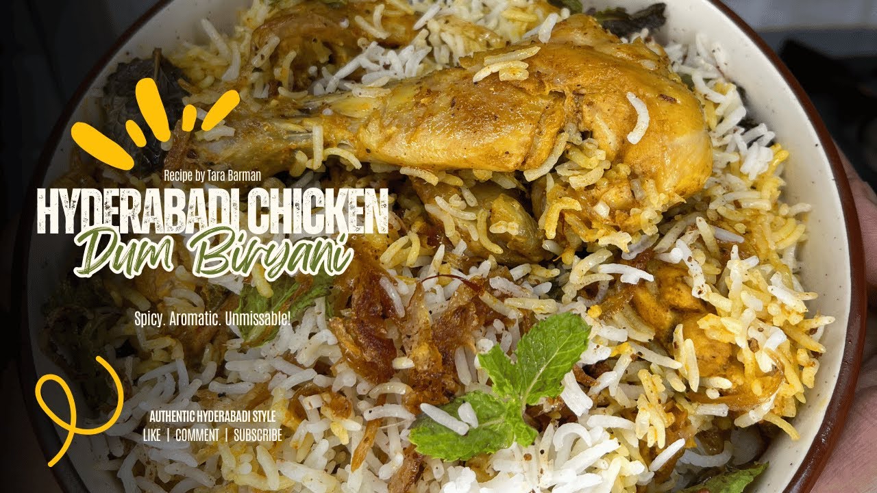 HYDERABADI CHICKEN DUM BIRYANI RECIPE | HYDERABADI RESTAURANT STYLE CHICKEN DUM BIRYANI
