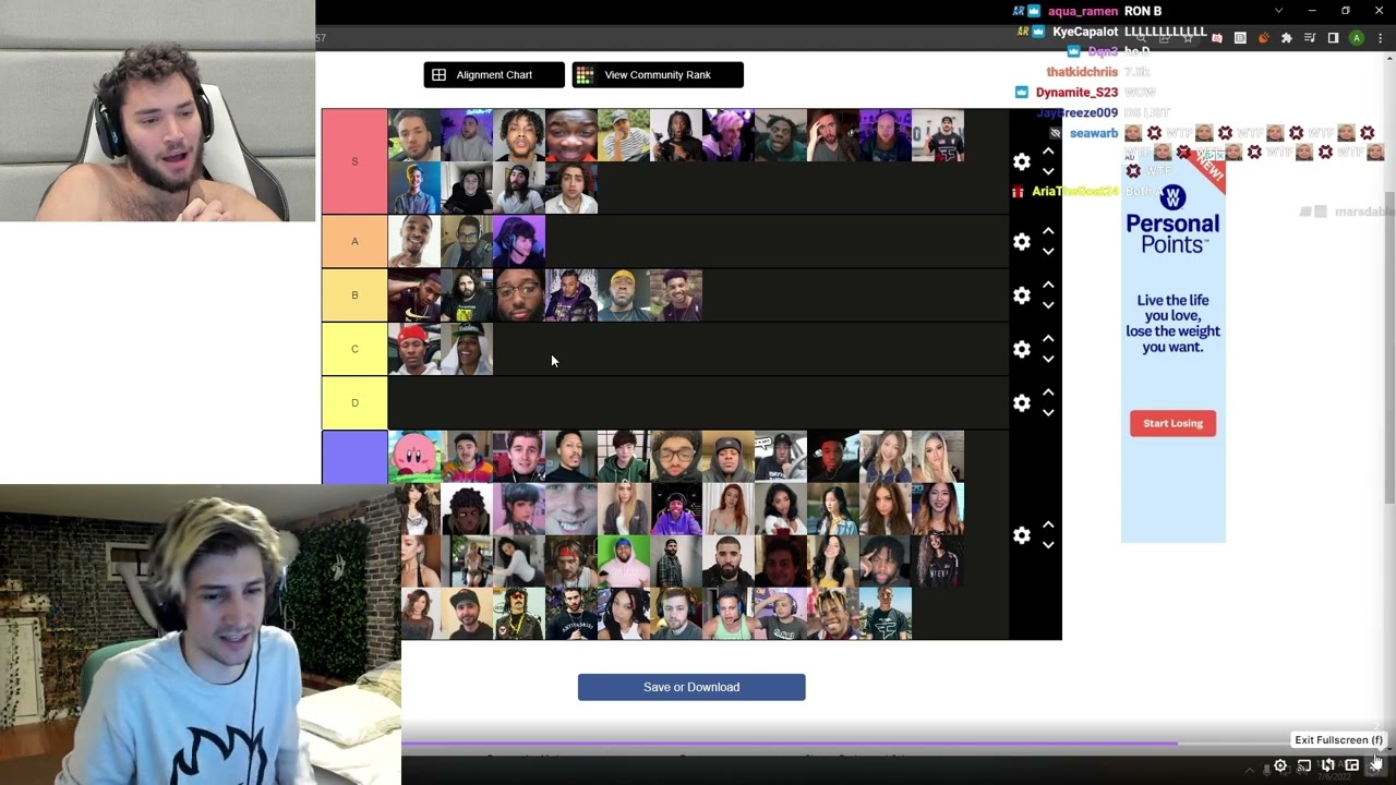 xQc checks adin tier list