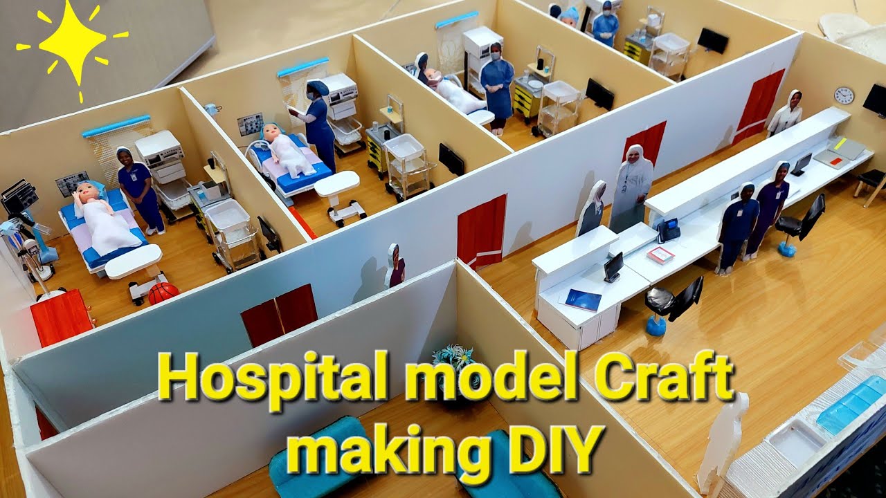 hospital model making  l best out of waste l drops of art l phc model making