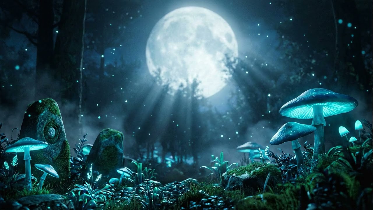 Mystical Moonlit Forest Ambience • Deep Sleep, Stress Relief & Tinnitus Masking Sounds