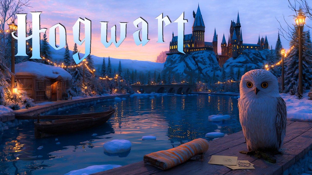 Snowy Twilight at Hogwarts 🦉 Winter Ambience for Study & Relaxation