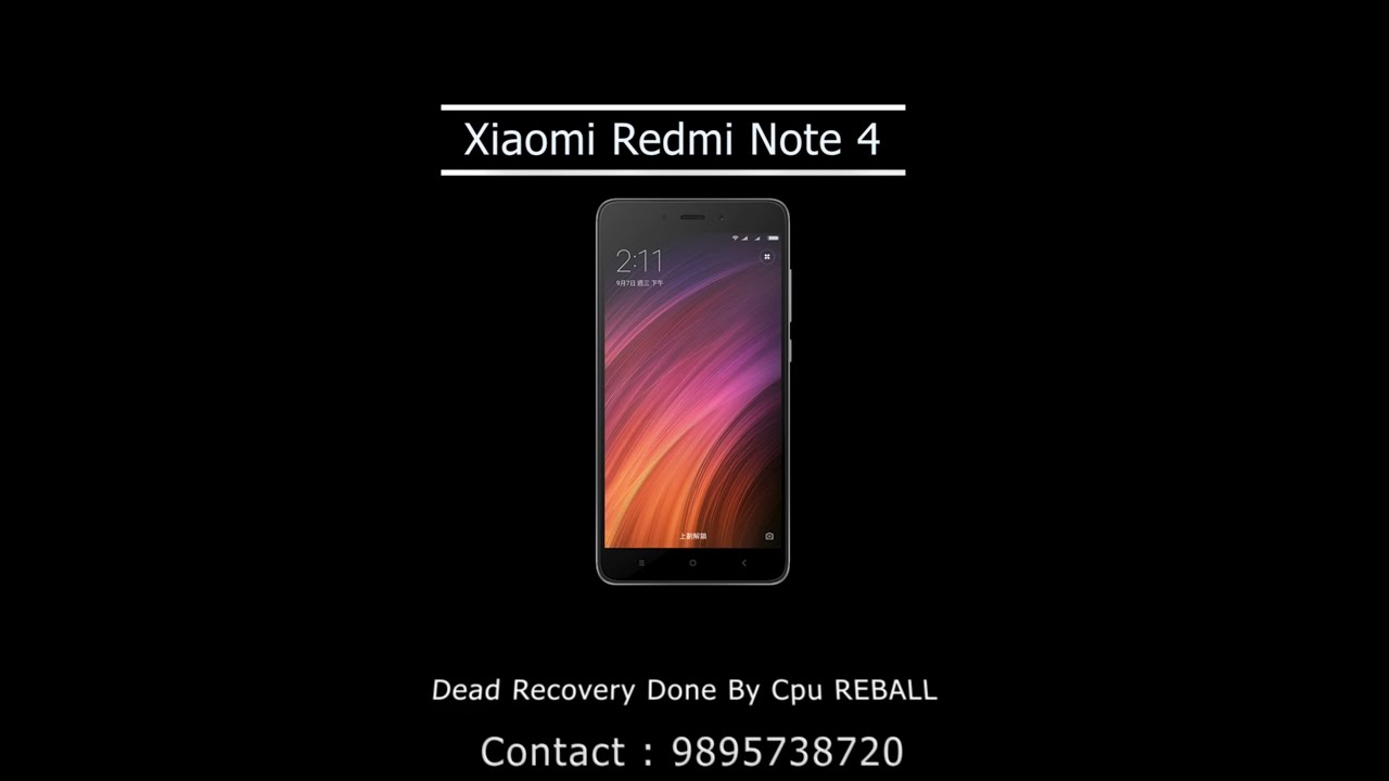 Redmi Note 4 Dead Recovery Done By Cpu Reball