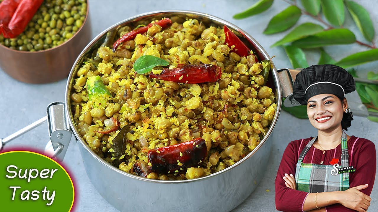 ചെറുപയർ തോരൻ | Cherupayar Thoran | Kerala Style Green gram Stir Fry In Malayalam | Moong dal recipes