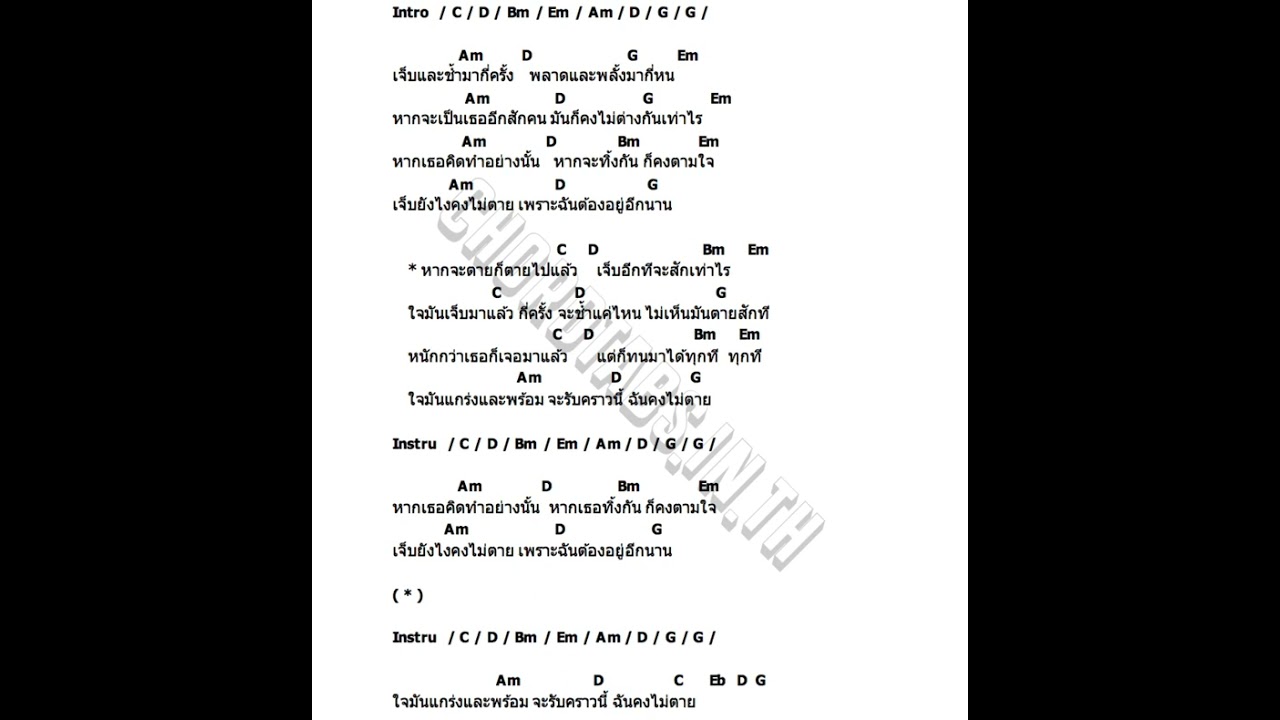 คอร์ด ทนได้ทุกที-TaitosmitH backing track ตัดเสียงกีต้าร์ออก มีเสียงร้องพร้อมคอร์ด