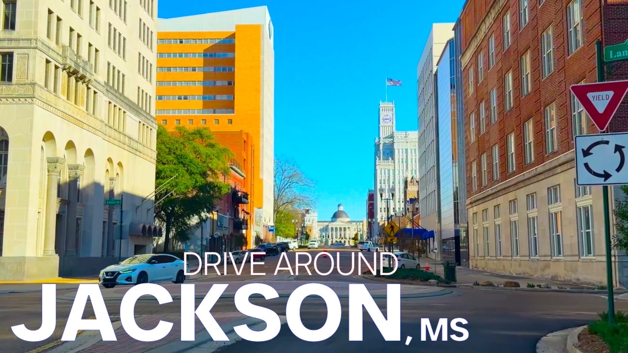 Downtown Jackson, Mississippi: A Drive Around | 4K