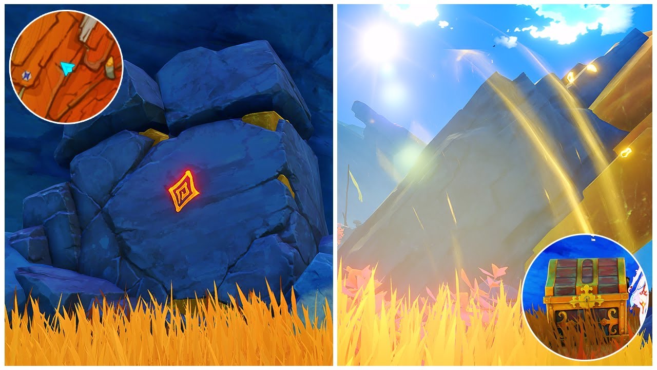 Unique Big Rock Pillars Puzzle The Surface Fuao Vale The Chasm (Precious Chest) Genshin Impact