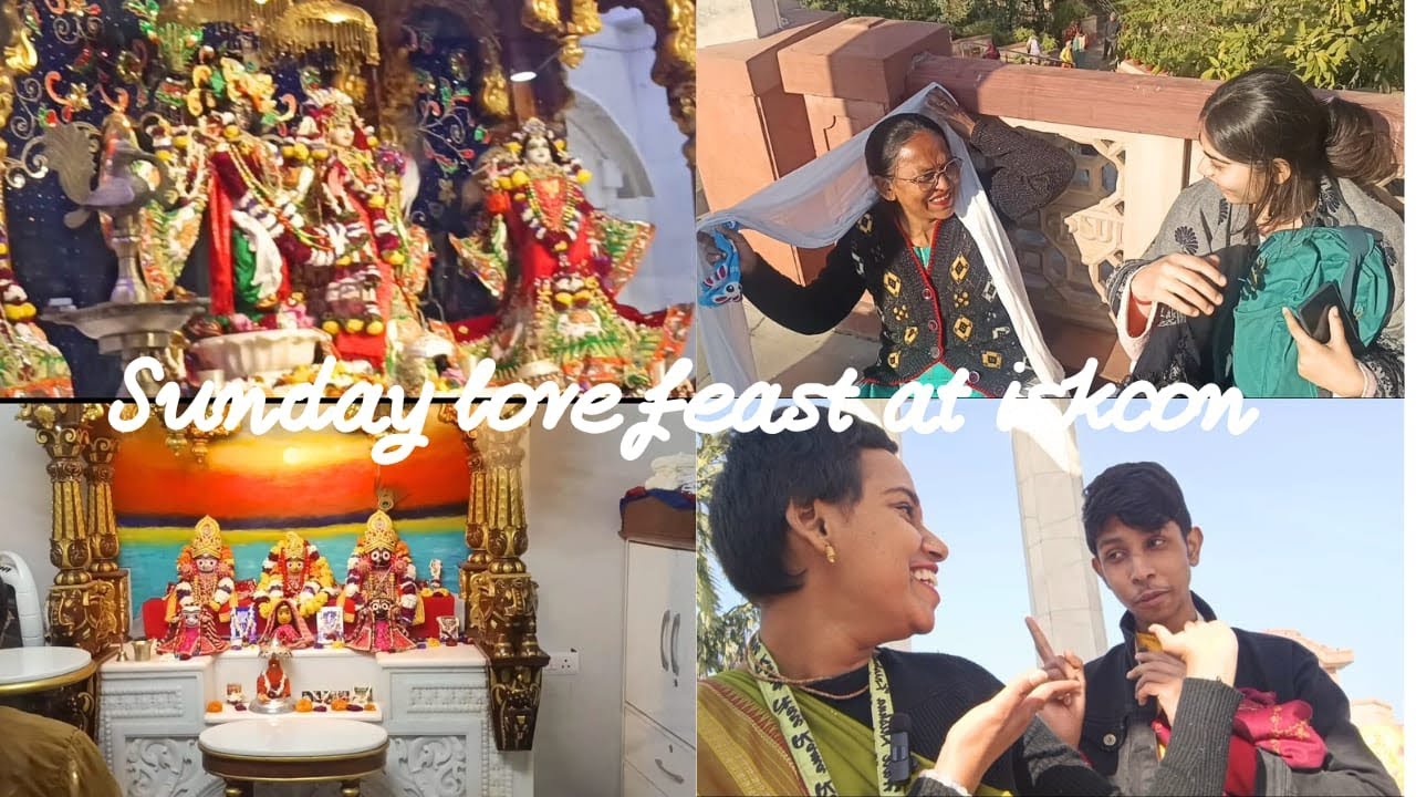 Sunday love feast at ISKCON, spended whole day in iskcon with devotees// Krishna conscious time