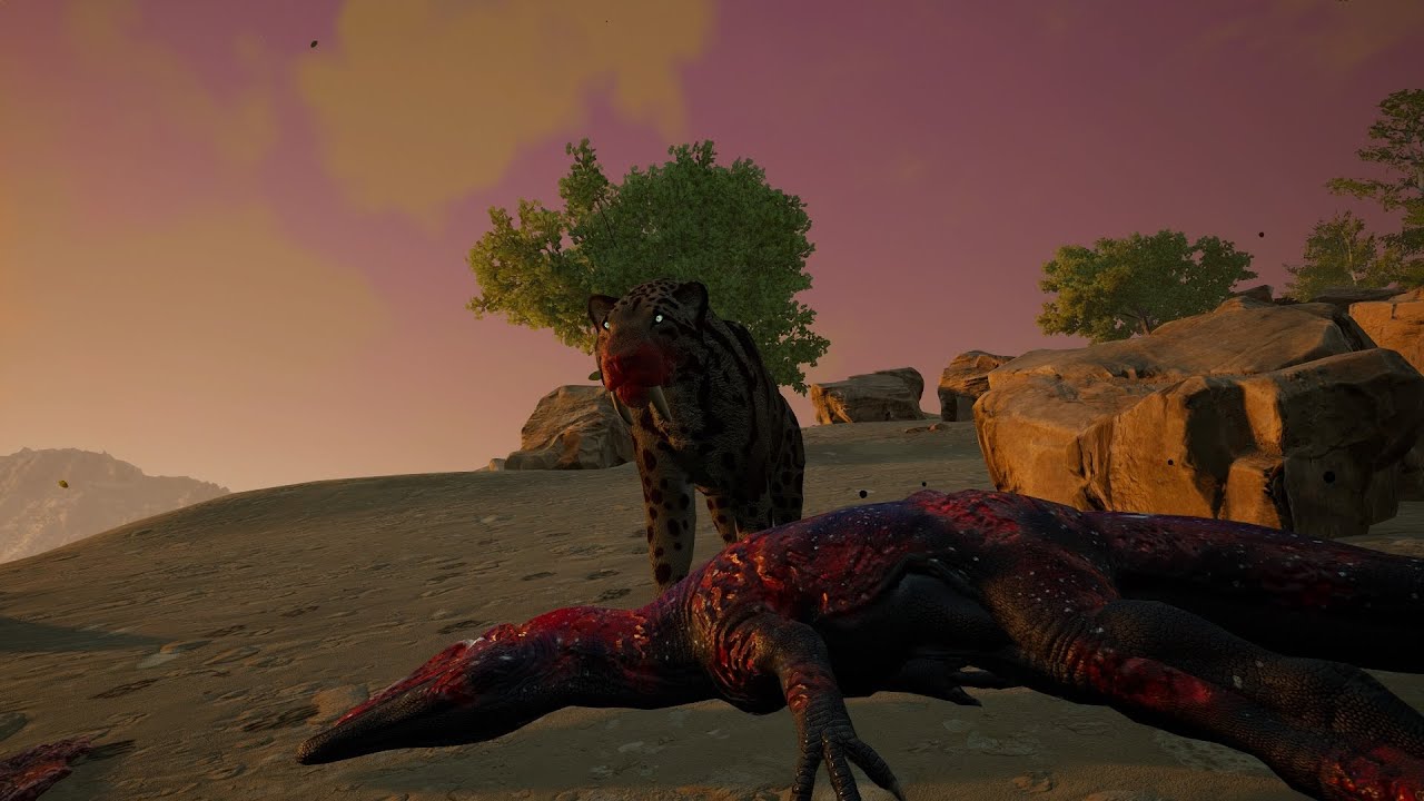 Path of Titans / Beringia Smilodon (Säbelzahntiger Mod) vs Concavenator