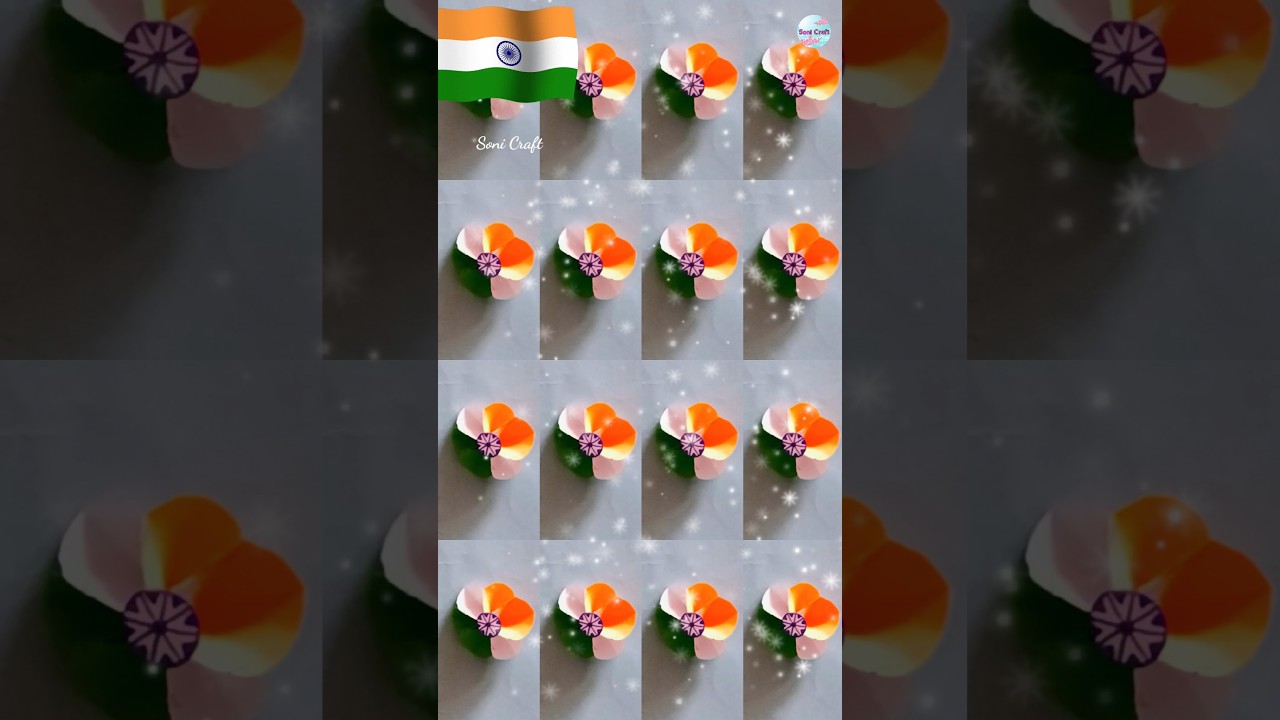 How To Make Tricolour Paper Flower🧡🤍💚/Easy Indian Flag Paper Flower/#easy#shorts#paperflower#ideas