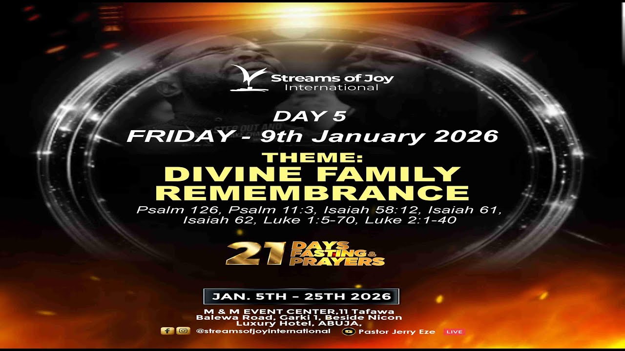 21 DAYS FASTING AND PRAYERS || DAY 5 || DIVINE FAMILY REMEMBRANCE || 9TH JANUARY 2026