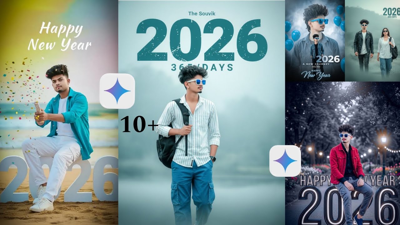 Google Gemini Al Boy's happy new year 2026Photo Editing | New Trending Ai Photo Editing Prompts 🔥