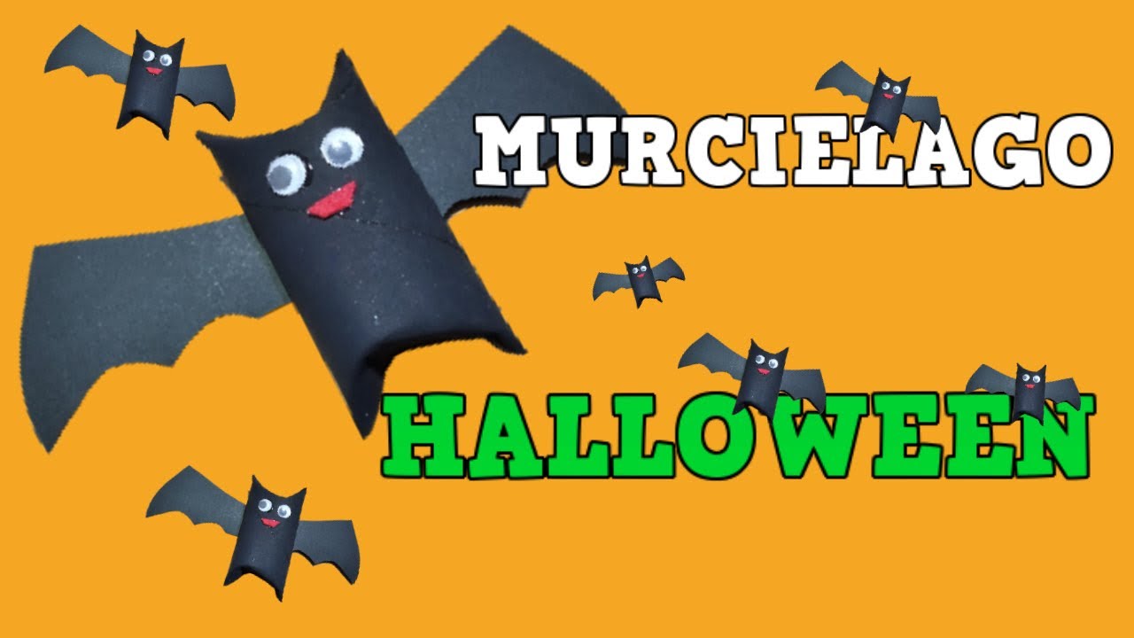 COMO HACER UN MURCIELAGO (VAMPIRO) CON ROLLO DE PAPEL HIGIENICO PARA HALLOWEEN