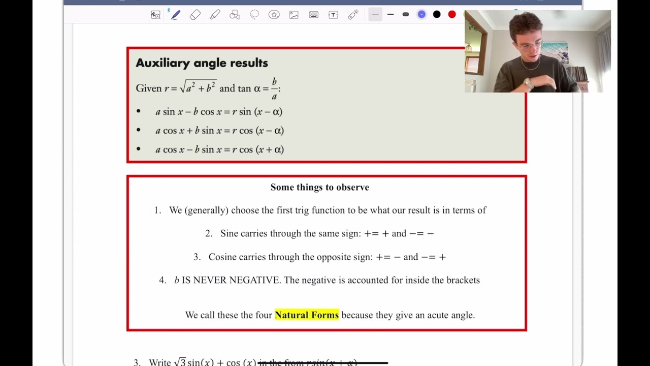 Auxiliary Angle Method (Part 1 of 3: The Four Different Forms) - Extension 1