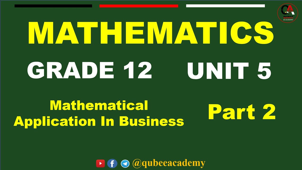 2. Math's Grade 12 Unit 5 Mathematical Applications in Business | Part 2 Proportion | Percentage