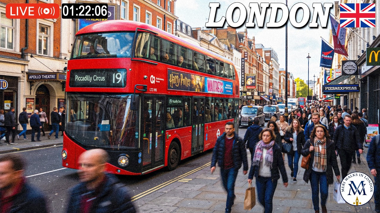 🔴🇬🇧 LIVE LONDON WALK 🔥 London's City Centre Famous Streets Walking Tour | Shops, Urban Life, Central