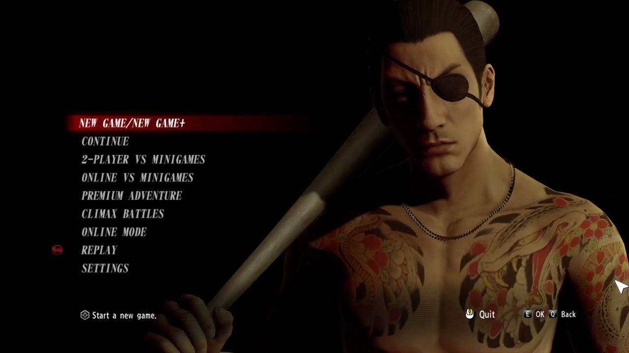 Yakuza 5 Install Screen for Yakuza 0 Menu