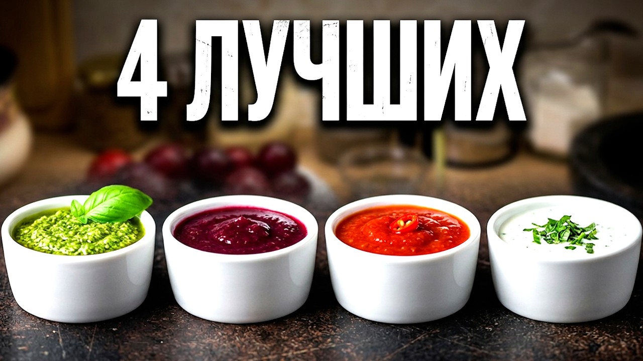 Лучшие соусы: Ткемали, мятный йогуртный, сацебели, песто. Часть 1