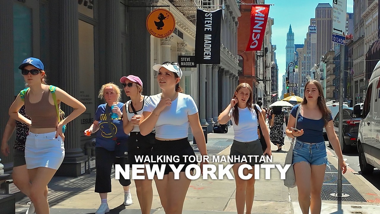 NEW YORK CITY WALKING TOUR MANHATTAN SoHo, Broadway, Upper West Side, Lafayette, Central Park, 4K