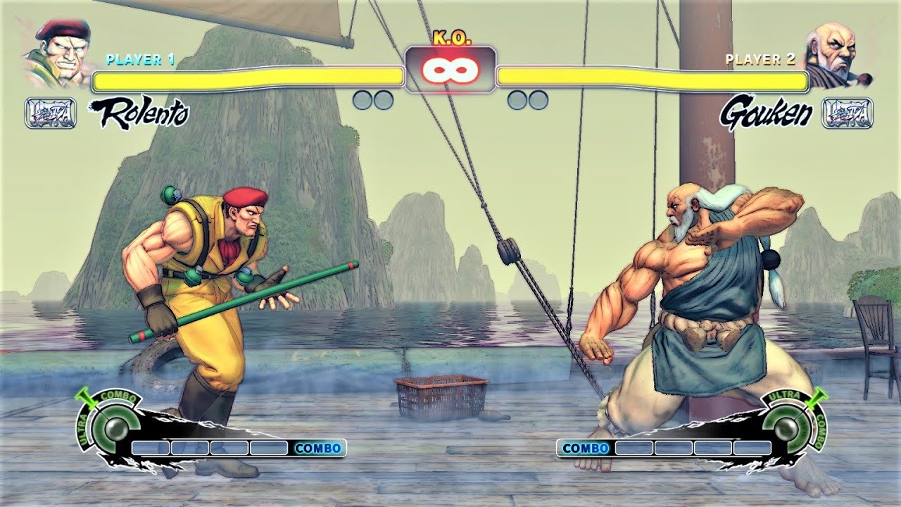 Rolento vs Gouken (Hardest AI) - Ultra Street Fighter IV