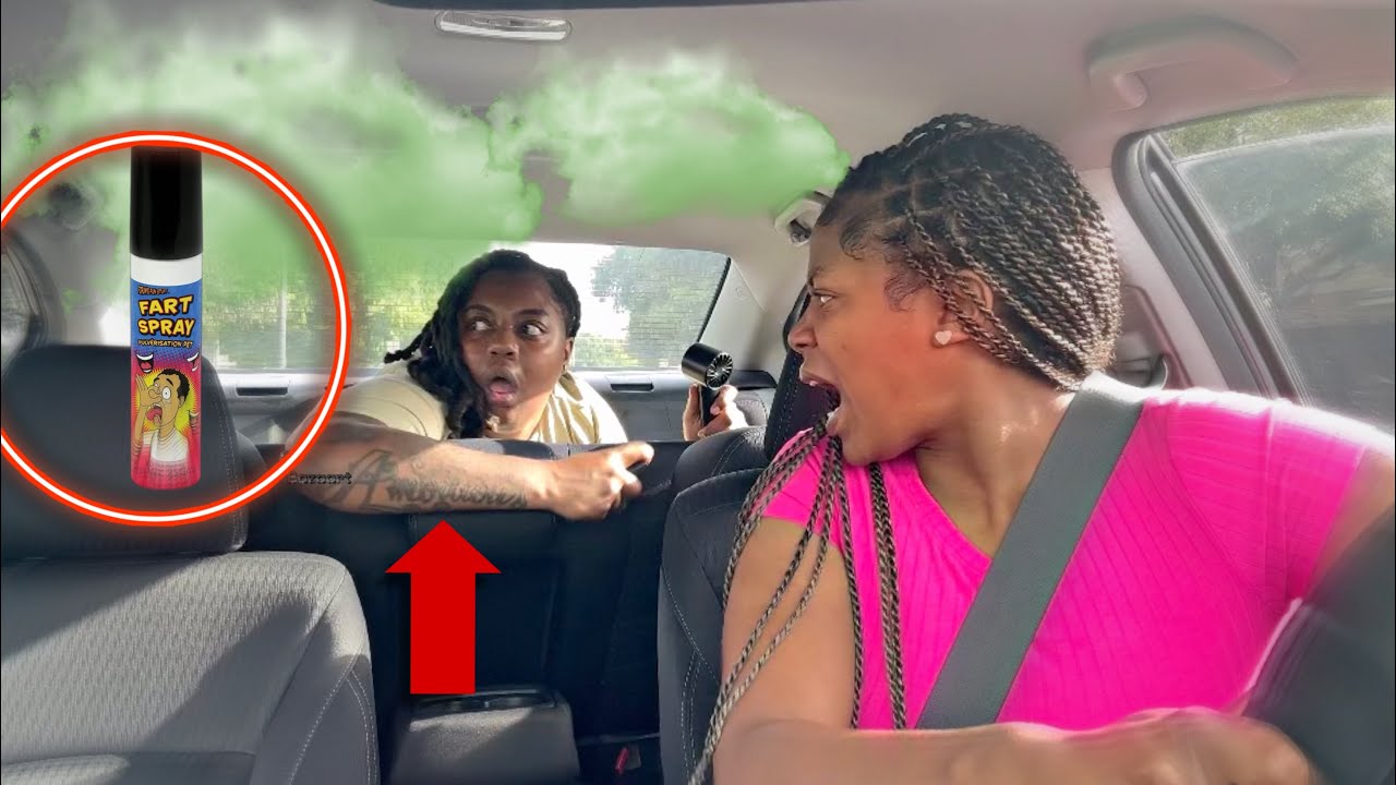 HIDING IN THE TRUNK THEN SPRAYING FART SPRAY PRANK😂💨*BACKFIRES*