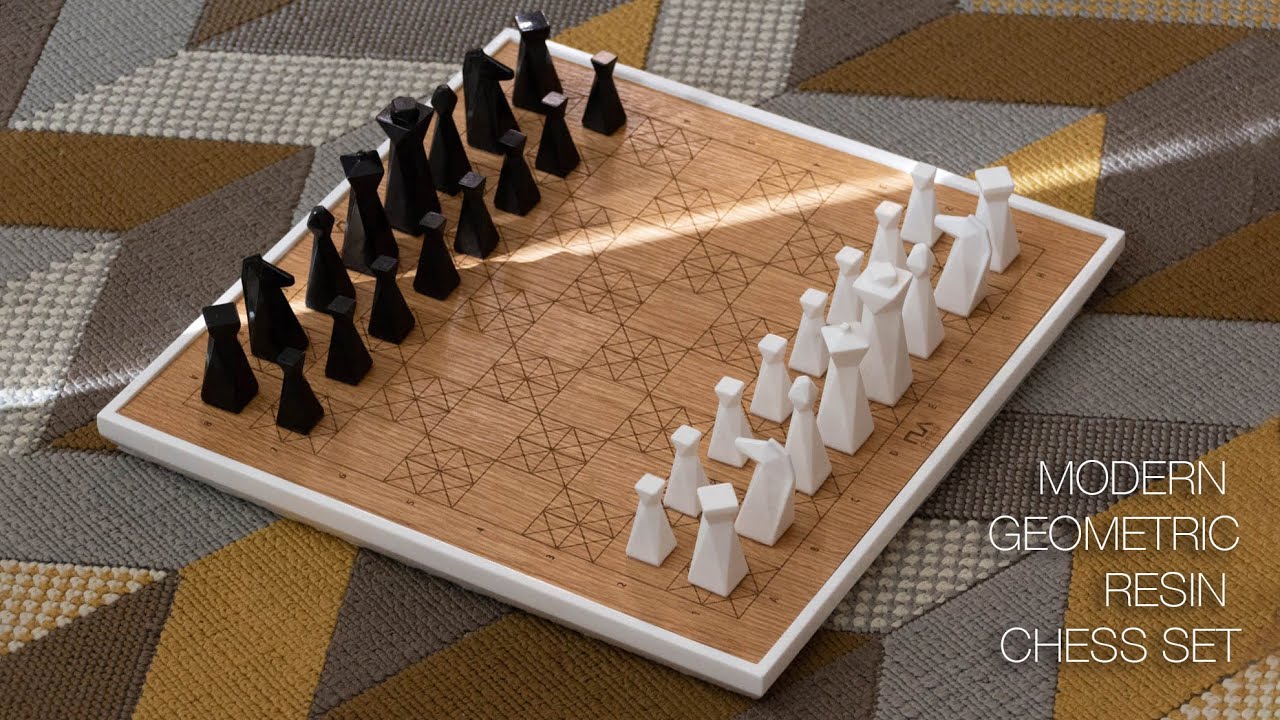 Making of the PLA Concept Modern Minimalist Geometric Resin Chess Set (ASMR) - DIY Build - Part 1