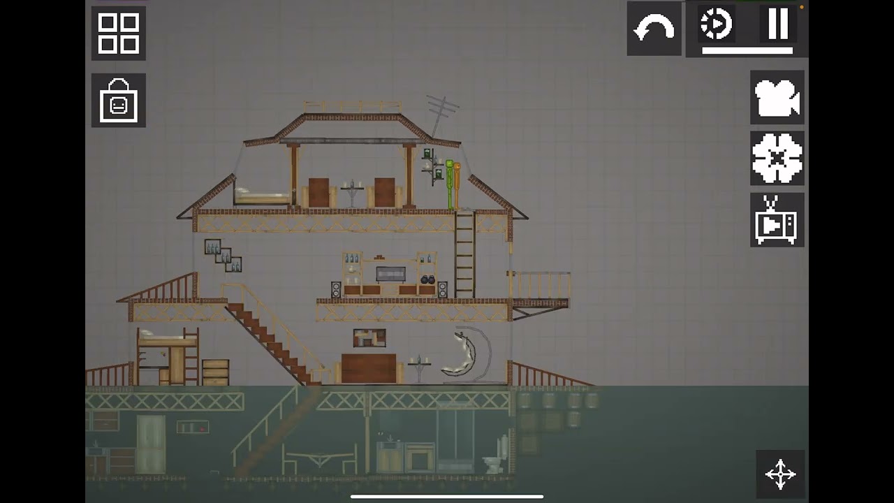 Melon playground destroying a hospital and a flooded house