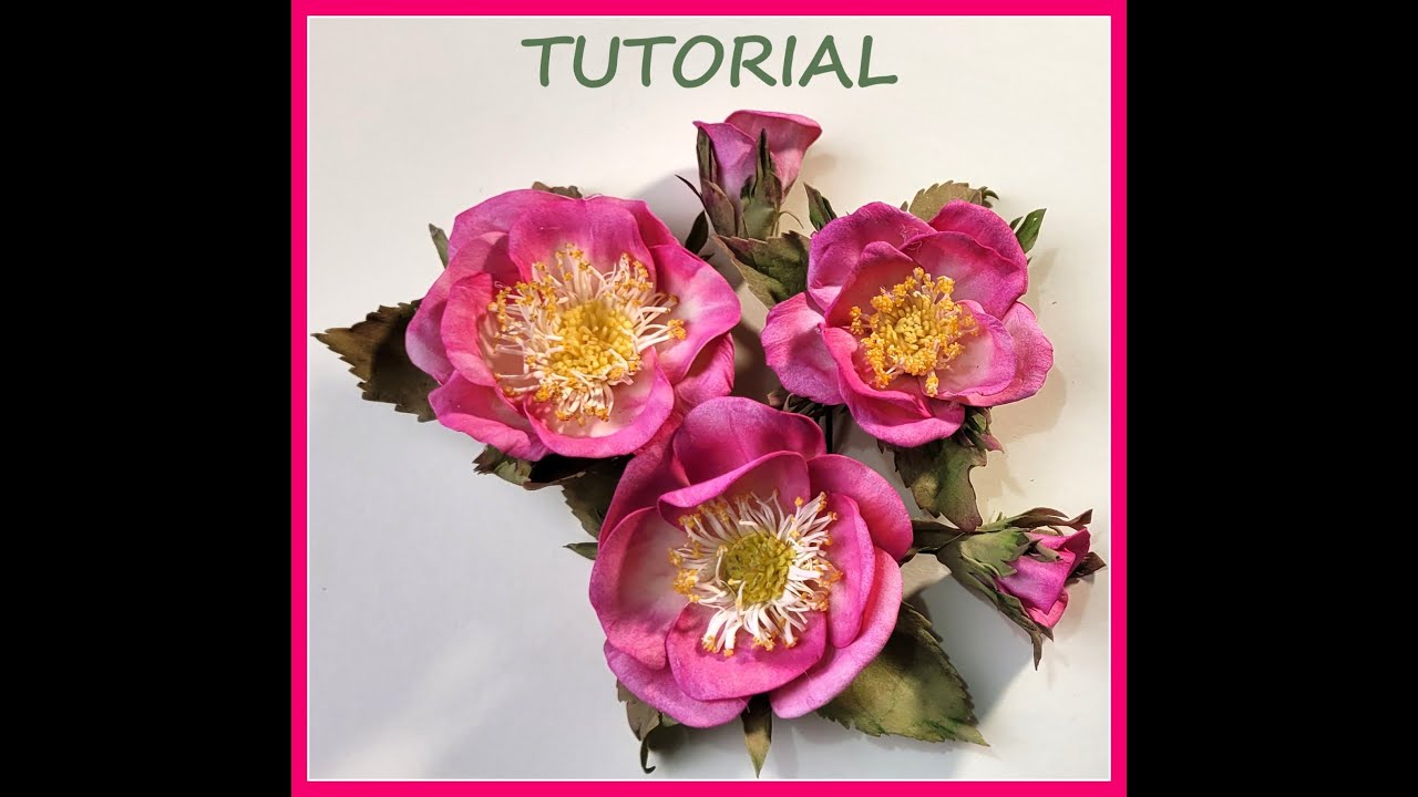 DZIKA RÓŻA Z FOAMIRANU BEZ WYKROJNIKA - TUTORIAL