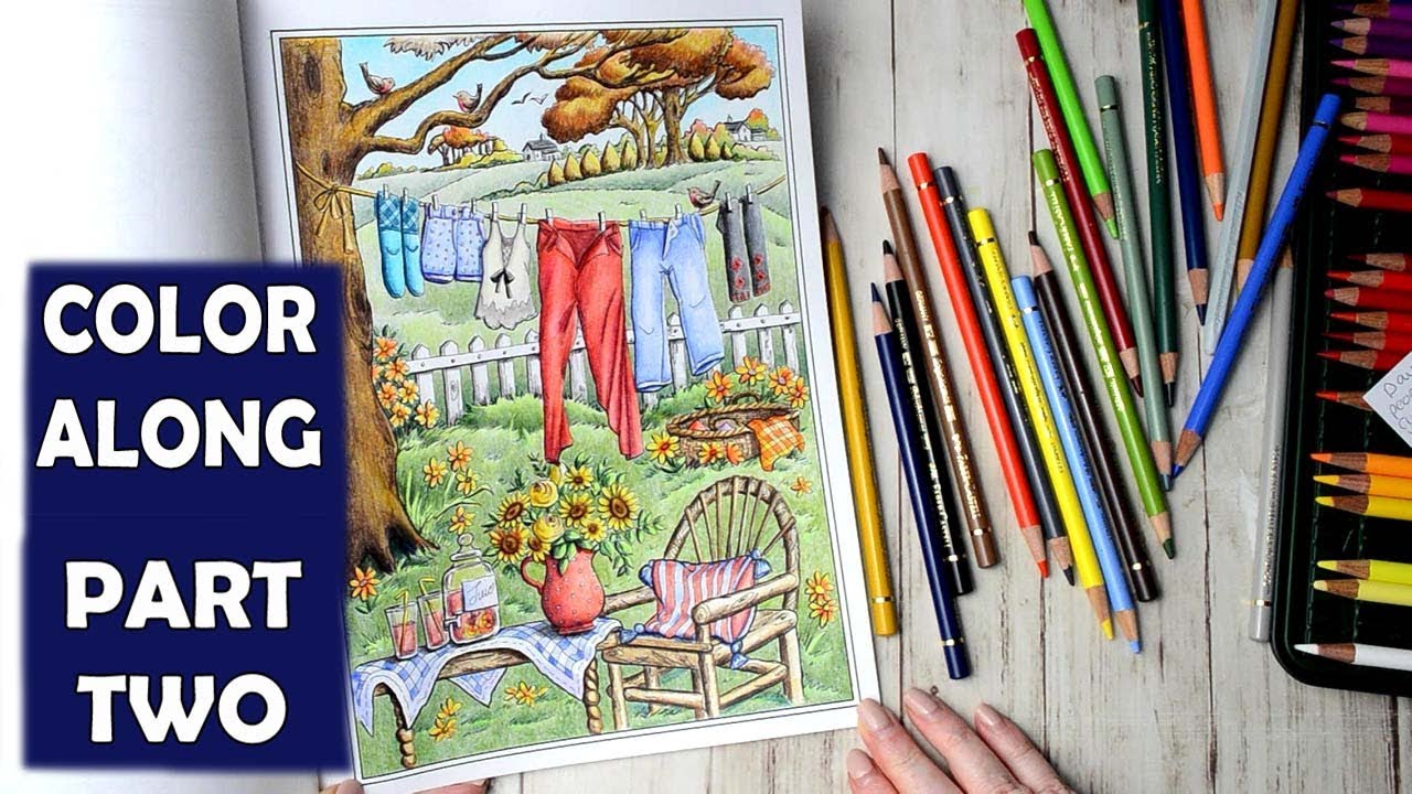 Color Along in Country Charm Coloring Book by Creative Haven part 2