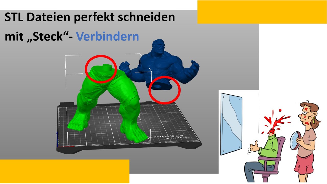 STL Dateien schneiden wie die Profis - mit Steckverbindern & Pins